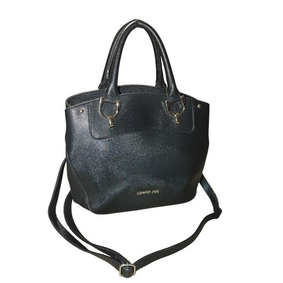 London Fog Black Handbag Tote Bag Crossbody Strap Multiple Compartments Medium - Picture 1 of 14